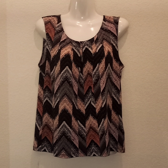 Jones Studio Separates Sleeveless Printed Shell Blouse-#0121 - Picture 3 of 12